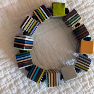 Colorful Striped Cube Bracelet